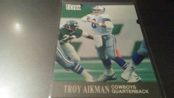 1991 FLEER ULTRA TROY AIKMAN DALLAS COWBOYS FOOTBALL CARD# 162