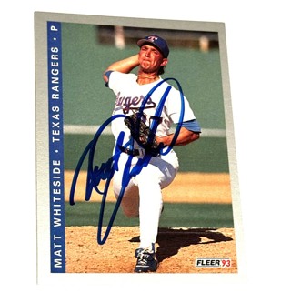 Autographed 1993 Fleer Final Edition #285 Matt Whiteside RC-Texas Rangers