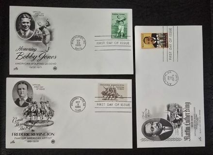 Three US First Day Covers