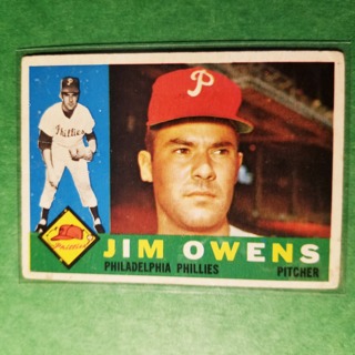 1960 - TOPPS BASEBALL CARD NO. 185 - JIM OWENS - PHILLIES