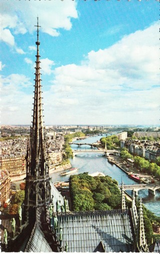 Vintage Postcard Panorama Notre-Dame, Paris, France