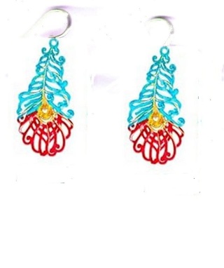 SP MULI-COLOR FEATHER EARRINGS STYLE 6 (PLEASE READ DESCRIPTION)