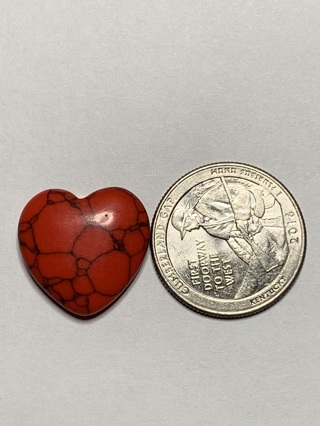 ❣HEALING STONE~#17~RED AND BLACK~HEART-SHAPED~FREE SHIPPING❣