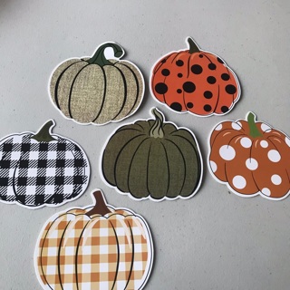 6 Large Cardstock Pumpkins, Free Mail 