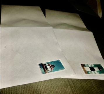 TWO USPS FOREVER STAMPED ENVELOPES 