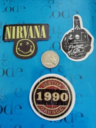 3 Rock Vinyl Decals Laptop Skateboard Sticker bomb