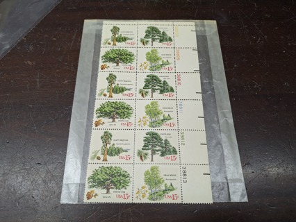 Sheet of Vintage 15 Cent Postage Stamps Unused