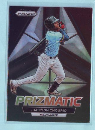 2023 Panini Prizm Jackson Chourio PRIZMATIC INSERT ROOKIE Baseball Card # P17 Brewers