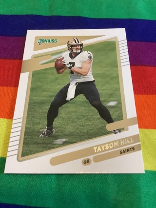 Tayson Hill 2021 Panini Donruss Collectible Football Card #95 New Orleans Saints