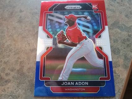 2022 PANINI PRIZM ROOKIE RED/WHITE/BLUE BORDER JOAN ADON WASHINGTON NATIONALS BASEBALL CARD#154