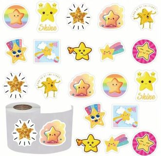 ↗️NEW⭕(10) 1" SHINING STAR STICKERS!!⭕REWARD