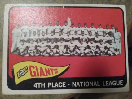 1964/1965 TOPPS NATIONAL LEAGUE 4TH PLACE SAN FRANCISCO GIANTS BASEBALL TEAM CARD# 379