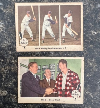 Lot of 2 1959 fleer Ted Williams baseball cards