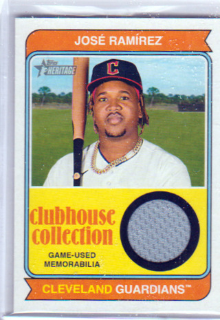 Jose Ramirez, 2023 Topps Clubhouse Collection RELIC Card CCR-JR, Cleveland Guardians, (L3)