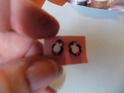 Penguin post earrings