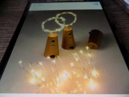 Set of 7 Fairy Lights LED wine bottle cork light copper wire string lights battery operated