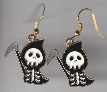 GP ENAMEL GRIM REAPER EARRINGS STYLE 3 (PLEASE READ DESCRIPTION