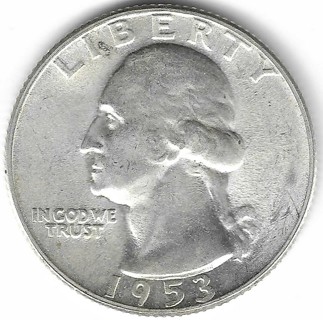 1953-S Washington Quarter 90% Silver U.S. 25 Cent Coin