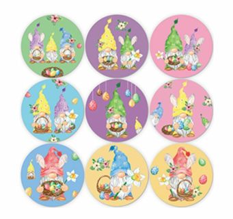 ➡️⭕NEW⭕(9) 1.5" EASTER GNOME HIGH QUALITY STICKERS!!⭕