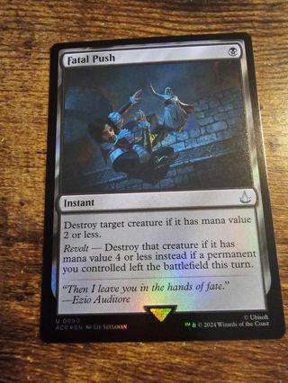 Magic the gathering mtg Fatal push Assassins Creed foil card