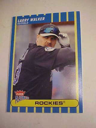 2003 Fleer Platinum Larry Walker Rookie Baseball Card, Colorado Rockies #155, Mint