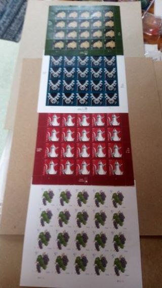 /4- FULL SHEETS OF FRACTIONAL STAMPS...2.20 VALUE