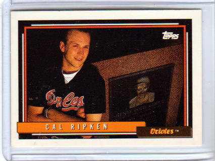 Cal Ripken, Jr., 1992 Topps Baseball Card #40, Baltimore Orioles, (L5