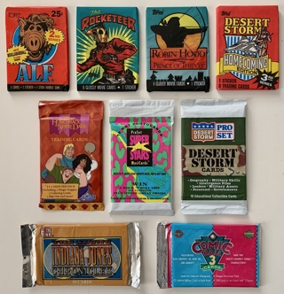 9 New Factory Sealed Non-Sport Trading Card Packs 1980s-1990s Topps, Upper Deck, Pro Set, Skybox