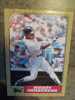 1987 TOPPS RICKEY HENDERSON NEW YORK YANKEES BASEBALL CARD# 735