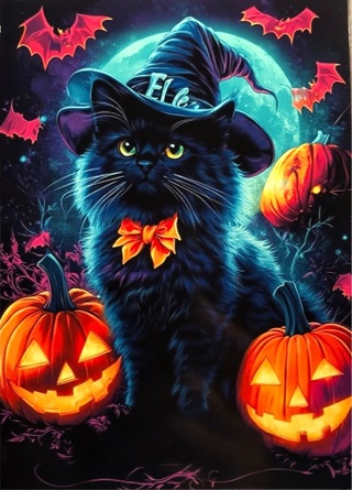 Halloween Cat  - 3 x 5” MAGNET - GIN ONLY