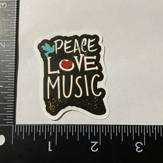 Peace love music hippie large sticker decal NEW