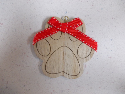 Wood PAW PRINT Ornament NEW