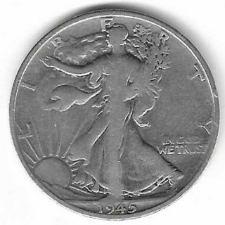 Estate Find 1945-S Walking Liberty Half Dollar 90% Silver U.S. 50 Cent Coin