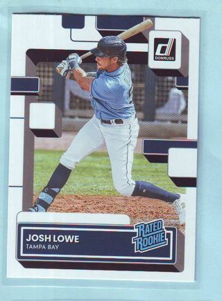 2022 Donruss Josh Lowe RATED ROOKIE Baseball Card # 55 Devil Rays