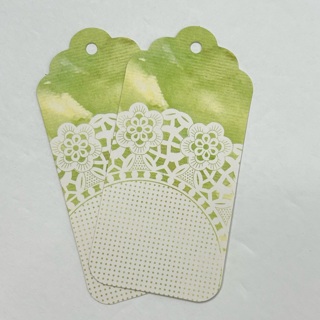 Green Lace Doily Anytime Gift Tags 