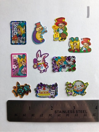 Alice in wonderland stickers 10 count lot 1