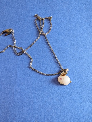 little white bunny necklace!!