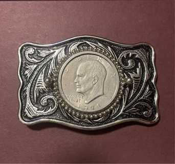 1971 Eisenhower $1 Coin Belt Buckle