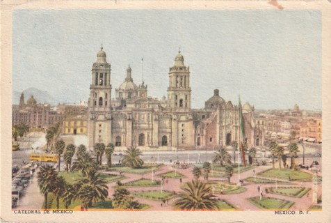 Vintage Used Postcard: (p): 1952 Mexico Cathedral