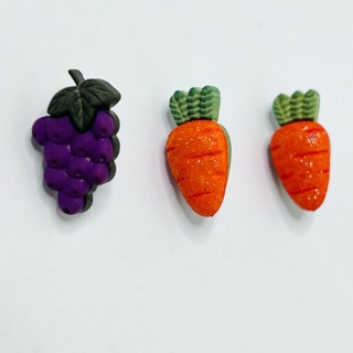 Carrots and Grapes Button Lot of 3 