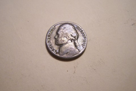 Silver 1944-S Jefferson War Nickel WWII