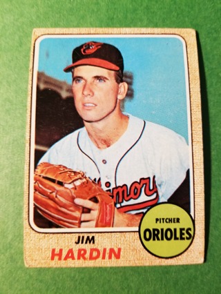 1968 - TOPPS EXMT - NRMT BASEBALL - CARD NO. 222 - JIM HARDIN - ORIOLES