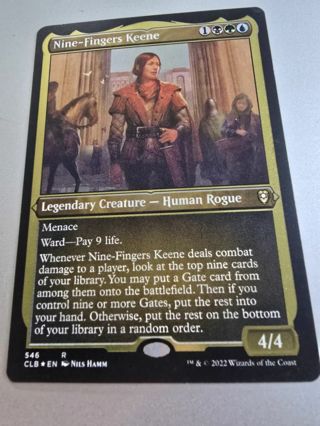 Magic the gathering mtg Nine Fingers Keene etched foil card Baldurs gate