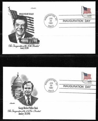 1981 Ronald Reagan/GHW Bush Inauguration covers with Artmaster cachets