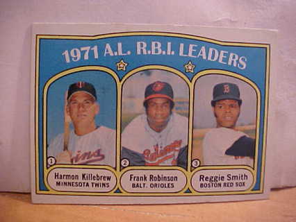 1971 Topps American League R.B.I. Leaders, Killebrew, F. Robinson, R. Smith