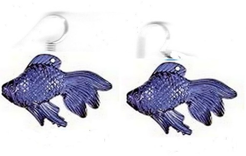 SP DARK PURPLE GOLDFISH EARRINGS #3 (PLEASE READ DESCRIPTION