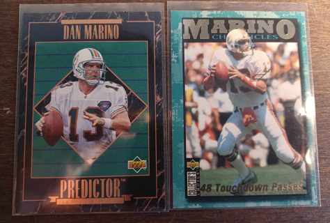 {2} DAN MARINO FOOTBALL CARDS. 