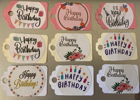 Happy Birthday Paper Gift Tags