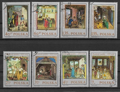 1969 Poland Sc1697-84 Miniatures from Behem's Code C/S of 8 CTO