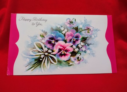 Vintage Happy Birthday Greeting Card - Unused - Paper Craft - Junk Journal - Scrapbook